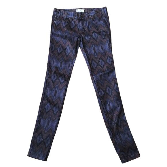 Free People Womens Purple Aztec Print Skinny Jeans Size 25 - Picture 1 of 5